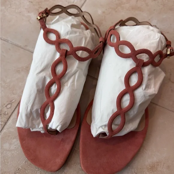 Sergio Rossi Pink Suede Sandals - Picture 2 of 4